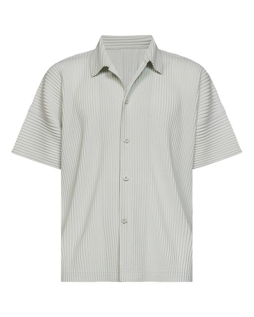 Homme Plissé Issey Miyake White Short-Sleeve Shirt Duomo for men