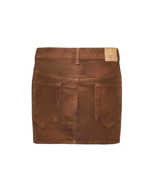 Isabel Marant Brown Marant Etoile Tobacco Vintage Faux Leather Kimmy Mini Skirt