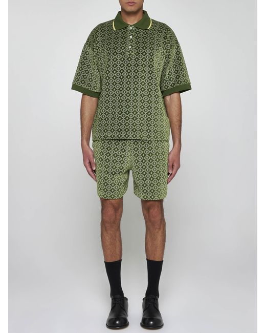 Drole de Monsieur Green Monogram Cotton-blend Shorts for men