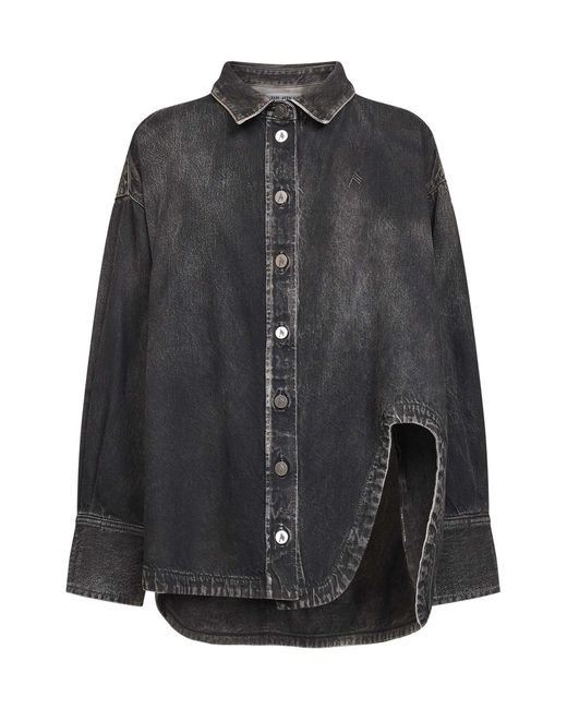 The Attico Black Denim "Diana" Shirt Jacket