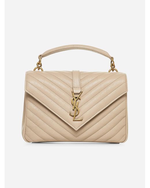 Saint Laurent Natural College Medium Shoulder Bag