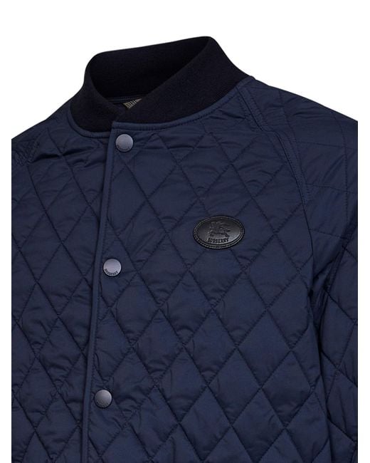 Burberry Blue Quilted Nylon Jacket for men