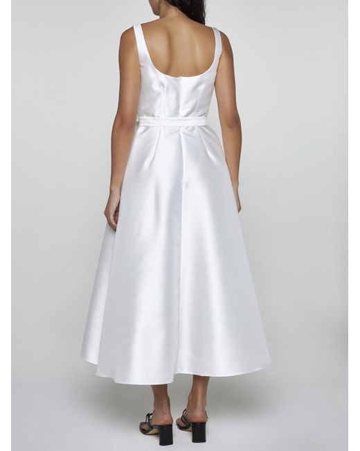 Blanca Vita White Arrojado Satin Midi Dress