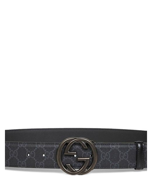 Gucci White Gg Supreme Canvas Belt With Interlocking G Buckle for men