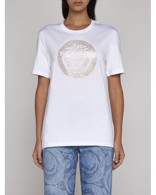 Versace White Medusa Logo Cotton T-shirt
