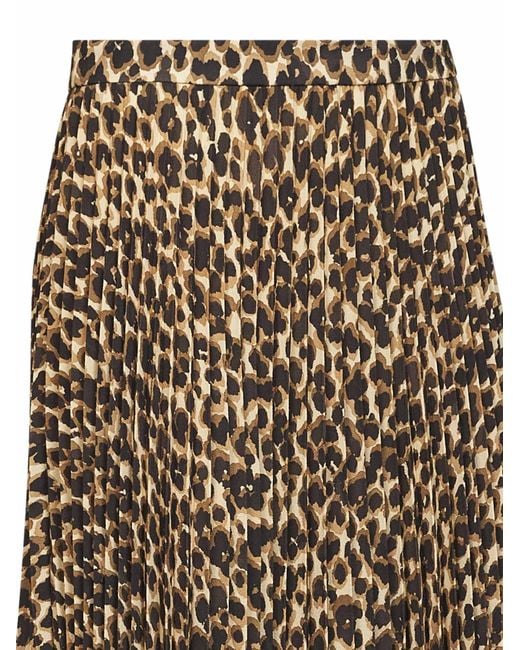 Etro Natural Printed Stretch Sablé Long Pleated Skirt