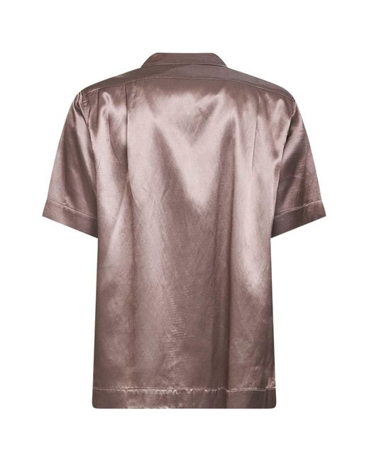 Dries Van Noten Pink Old Rose Viscose Blend Firework Sequin-Embellished Bowling Shirt for men