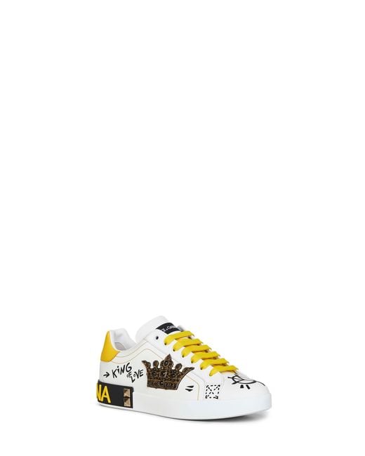 Dolce & Gabbana Multicolor Leather Portofino Sneakers for men