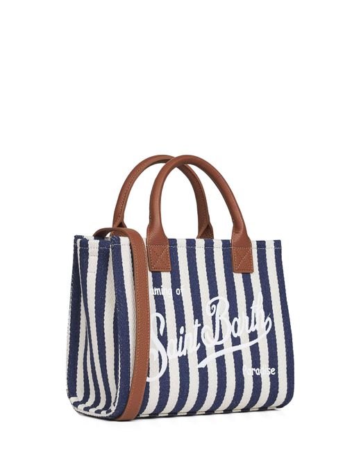 Mc2 Saint Barth Blue Dark And Vanity Bag Midi Handbag With Shoulder Strap