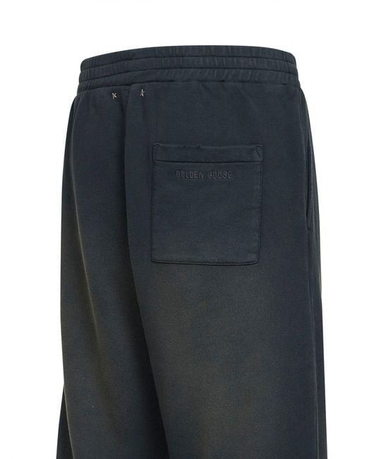 Golden Goose Deluxe Brand Blue Bleached Cotton Fleece Journey Jogging Trousers for men