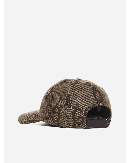 Gucci Brown Jumbo GG Wool Baseball Hat for men
