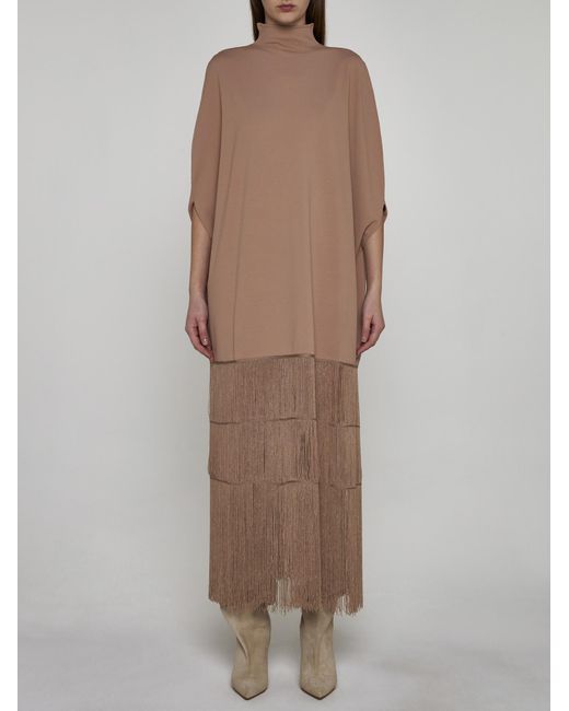 Khaite Natural Olson Viscose-blend Fringed Dress