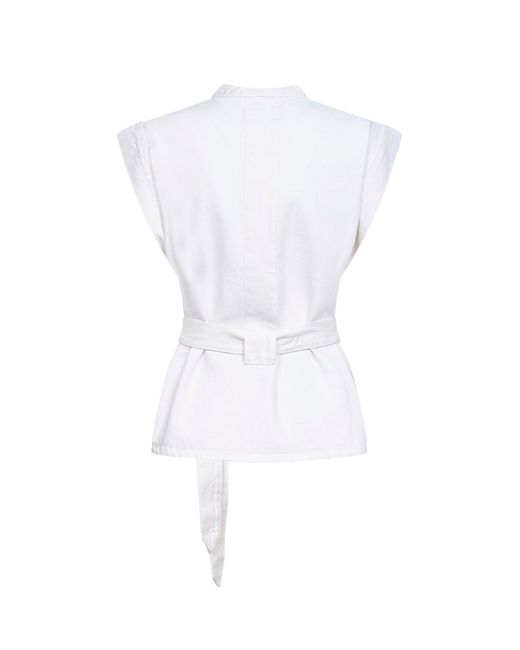 Lemaire White Milk Bleached Denim Belted Chasuble