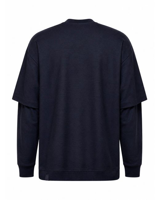 DARKPARK Blue Wool Layered Design Sweater for men