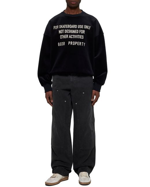 Golden Goose Deluxe Brand Black Denim Jeans With Patches for men