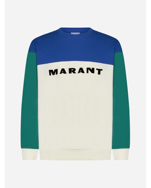 Isabel Marant Blue Aftone Color-block Cotton Sweatshirt for men