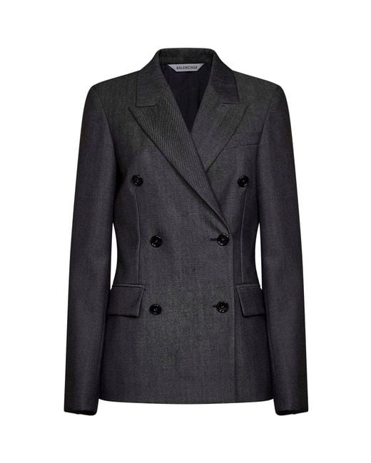 Balenciaga Black Dark Double-Breasted Tailored Jacket
