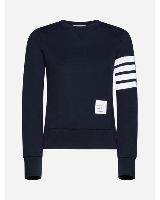 Thom Browne Blue Cotton 4-bar Sweatshirt