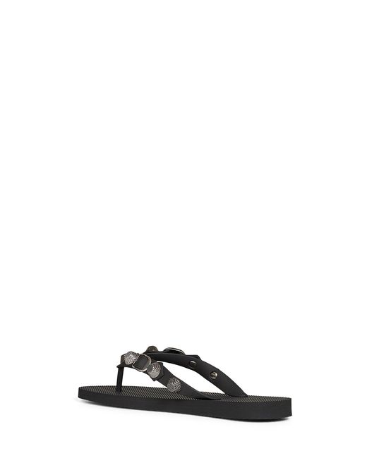 Balenciaga Black Recycled Rubber Cagole Thong Sandals
