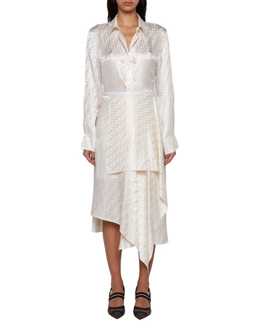 Fendi White Ff Silk Shirt