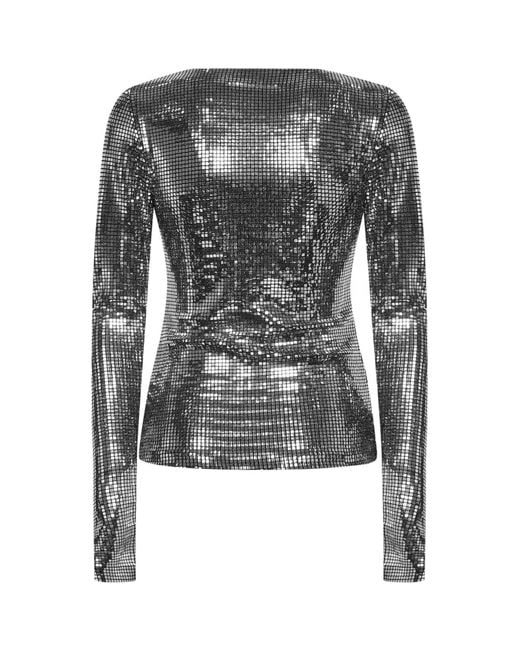 MM6 by Maison Margiela Gray Metallic-Effect Long-Sleeved Shirt
