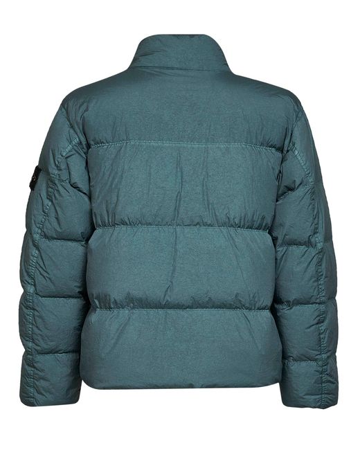 Stone Island Green Ocean Crinkle Reps Ny Down Jacket for men