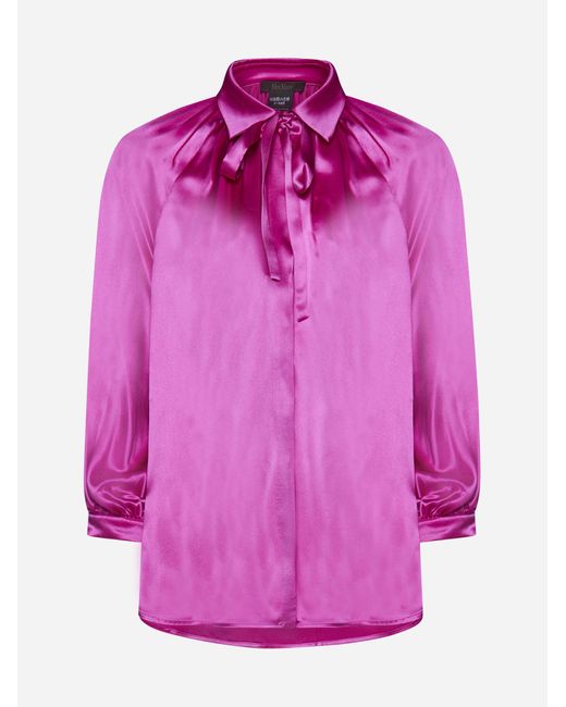 Max Mara Pianoforte Pink Nice Silk Satin Shirt
