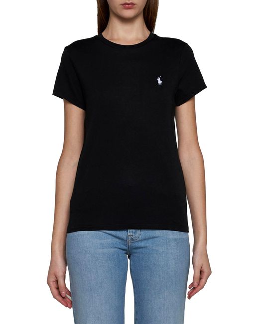 Polo Ralph Lauren Black Cotton T-Shirt With Logo