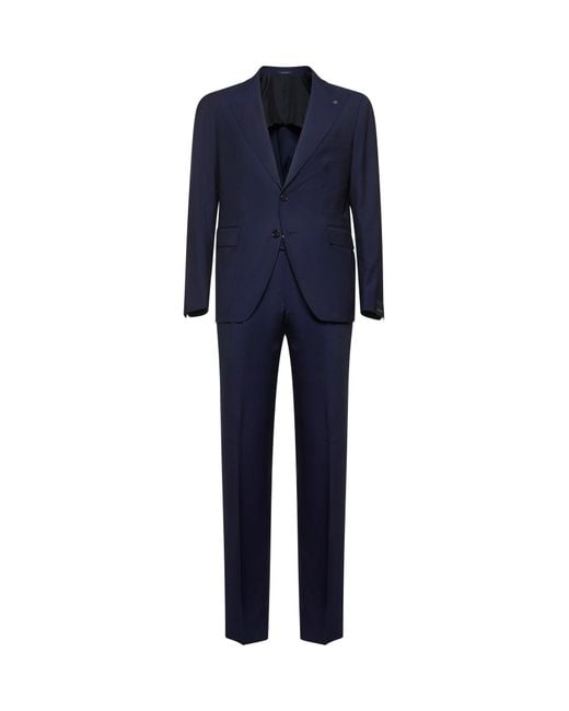 Tagliatore Blue Virgin Wool Single-Breasted Suit for men