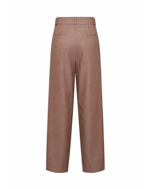 Batakovic Natural Chevron Wool Blend Portofino Belted Trousers