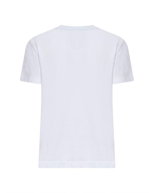 Dolce & Gabbana White Jersey Rhinestone Logo T-Shirt