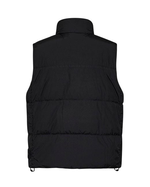 Stone Island Black Crinkle Reps Ny Padded Vest for men