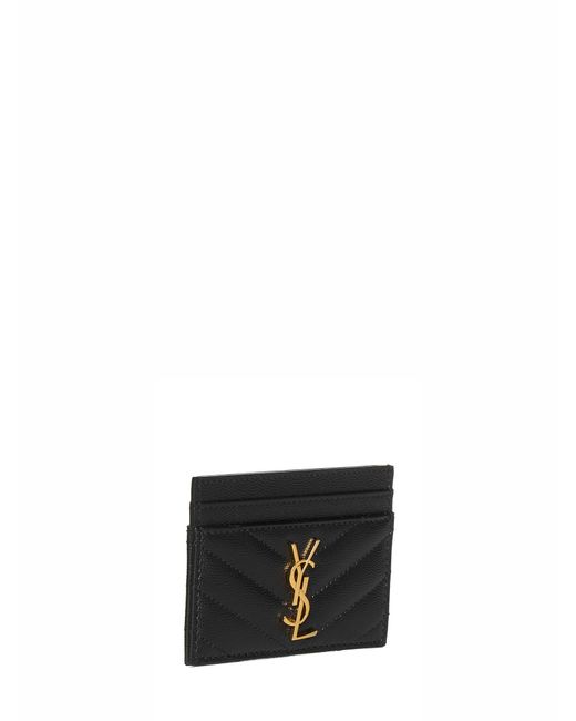 Saint Laurent White "Cassandre Matelassã" Mini Cardholder