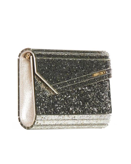 Jimmy Choo White Candy Glitter Acrylic Clutch Bag By
