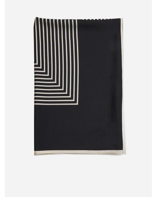 Totême  Black Centered Monogram Silk Scarf