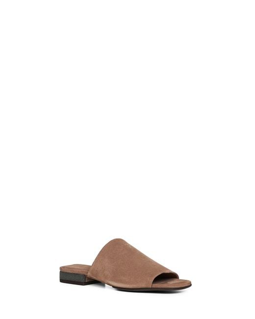 Brunello Cucinelli Brown Suede Mules With Monili