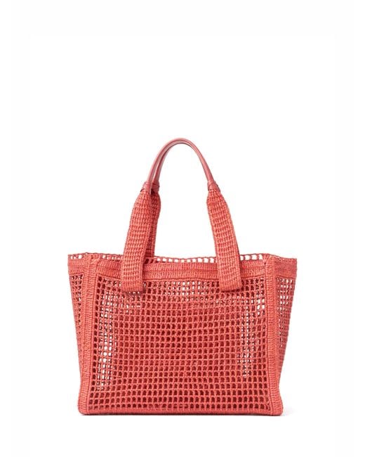 Chloé Red Camellia Coral Summer Banana East-West Tote Bag