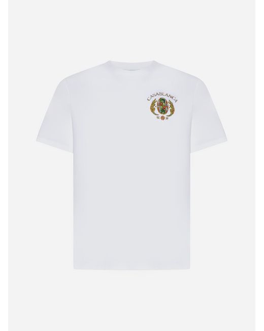 Casablancabrand White Joyaux D'afrique Tennis Club Cotton T-shirt for men