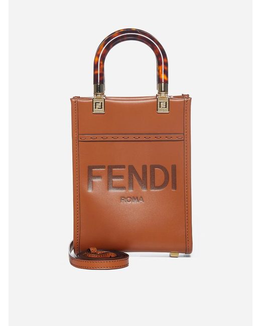 Fendi brown top leather shopper