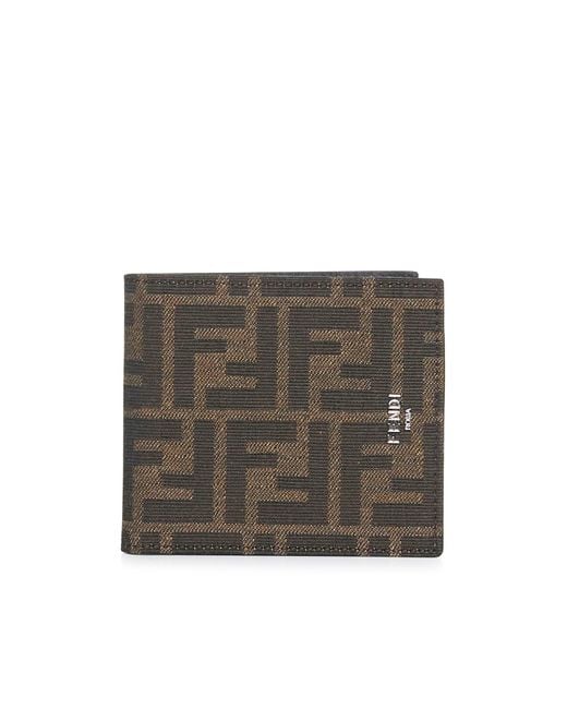 Portafoglio Ff Jacquard di Fendi in Gray da Uomo