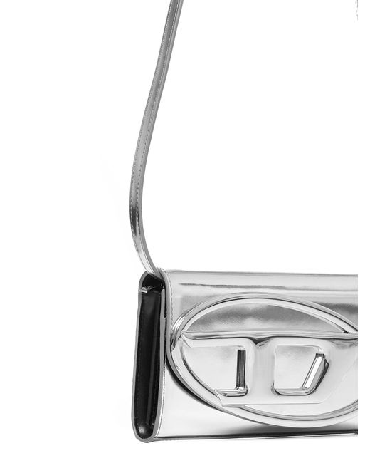 DIESEL White 1Dr Laminated Leather Wallet Bag