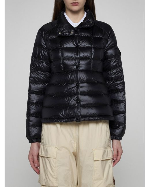 Moncler Black Aminia Quilted Nylon Down Jacket