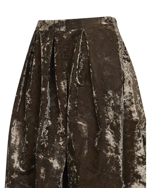 Uma Wang Green Dark Velvet Gomes Midi Skirt