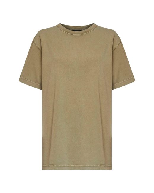 Mugler Green Khaki Cotton Jersey Logo T-Shirt