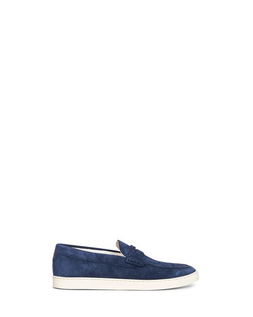 Brunello Cucinelli Blue Suede Loafer Sneakers for men