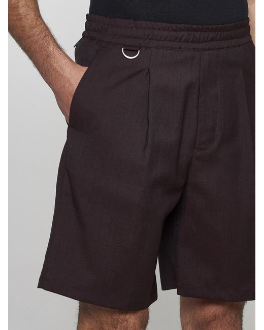 Low Brand Black Tokyo Wool-blend Shorts for men