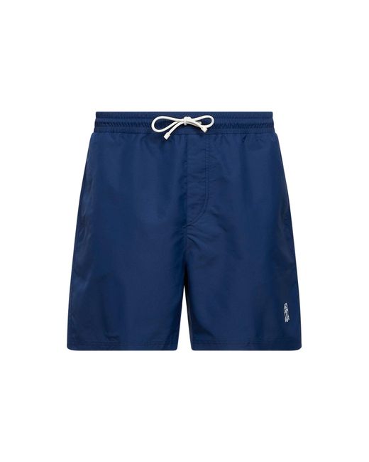 Brunello Cucinelli Blue Avio Nylon Swim Shorts for men