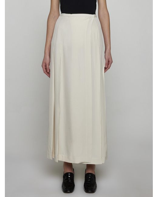 Totême  White Viscose Wrap Long Skirt