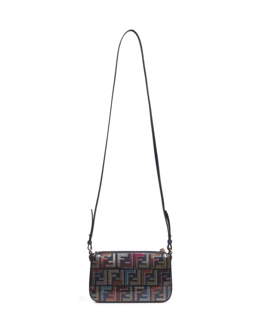 Fendi White Baguette Pouch Bag With Chain