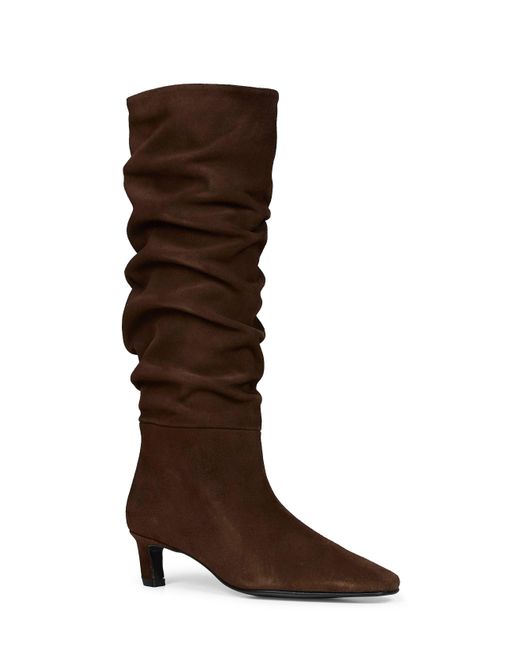Alohas Brown Suede Kalila Knee-High Draped Boots